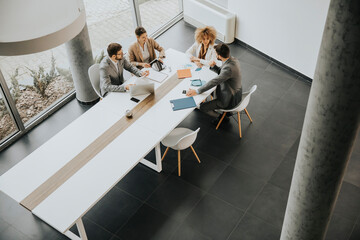 Multiethnic business people working together in the office