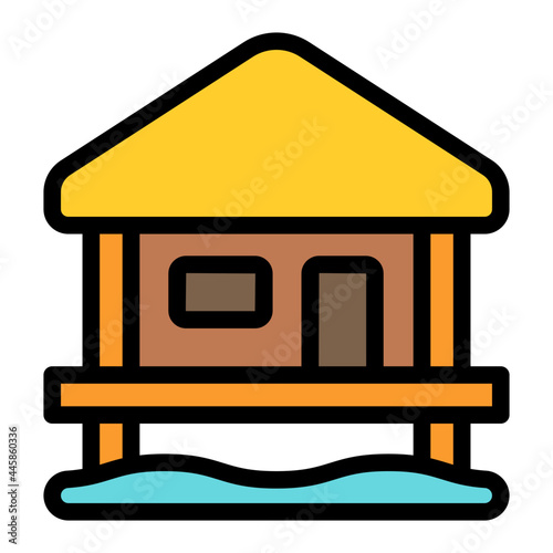 bungalow filled outline icon