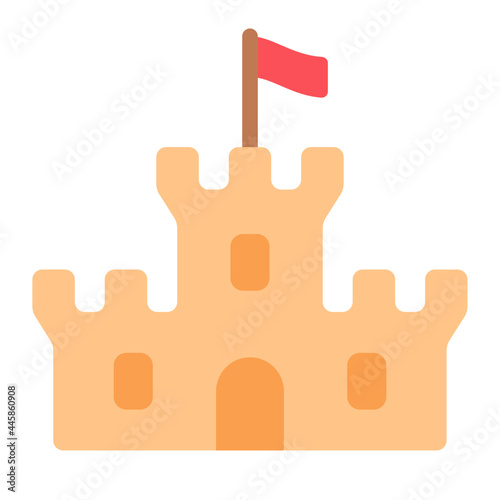 sand castle flat icon