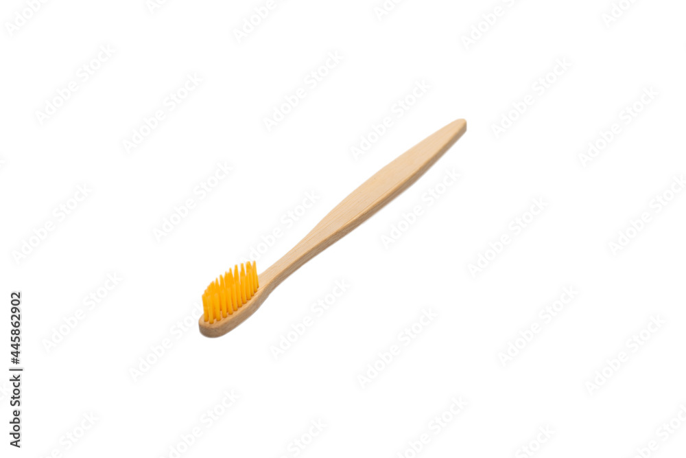 Bamboo toothbrush isolated on a white background. Bamboo toothbrush isolated on a white background.