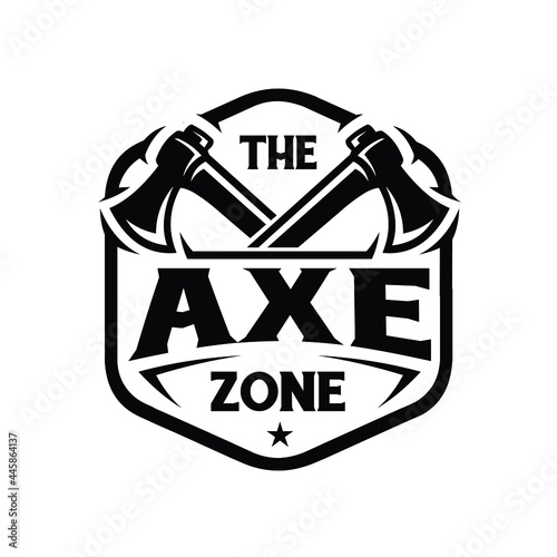 Axe Zone Premium Logo Vector. Axe Throwing Club Ready Made Logo. Ready Made Logo Template Set