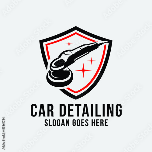 Premium car detailing business shield emblem ready made logo design template