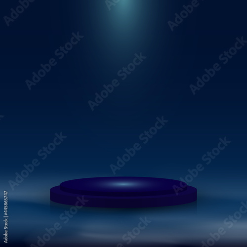 3D realistic blue pedestal ...