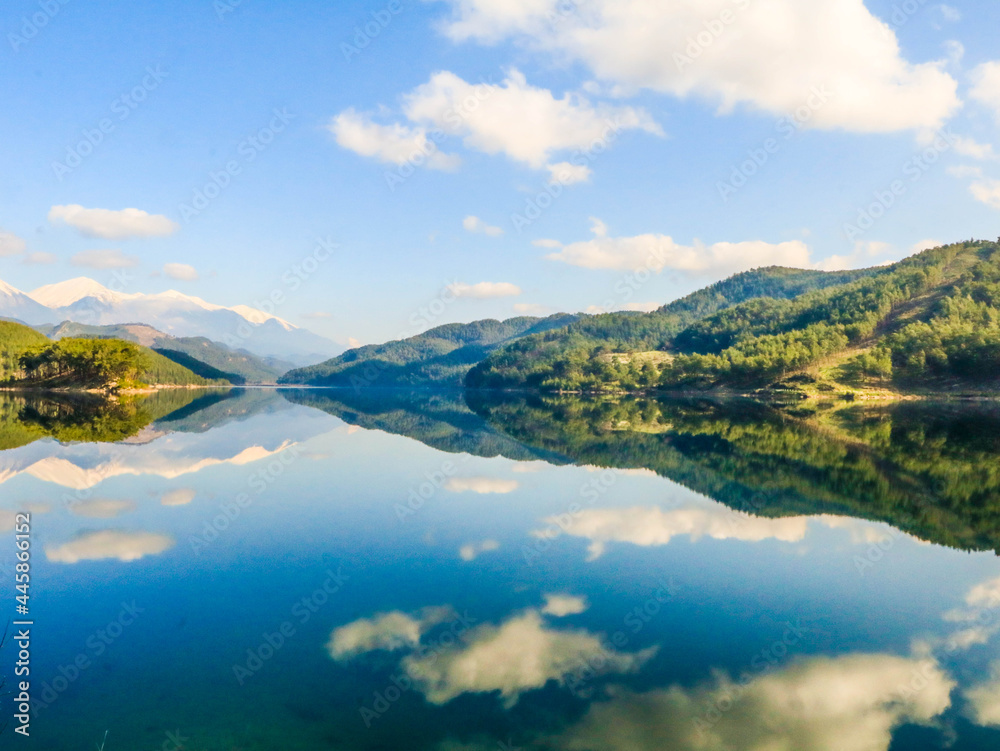 lake and mountains