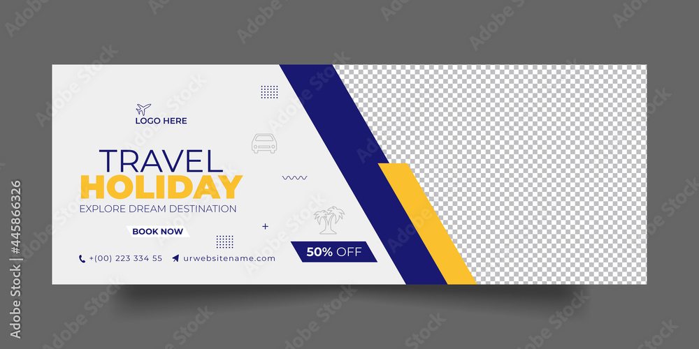Travel facebook cover social media post and web banner template Travel facebook cover social media post and web banner template