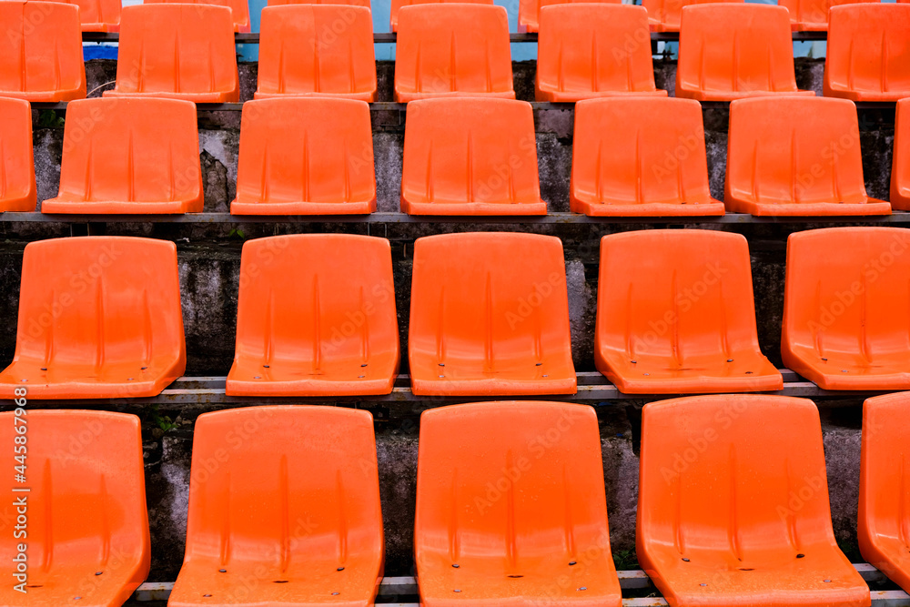 Bright orange stadium seats Bright orange stadium seats