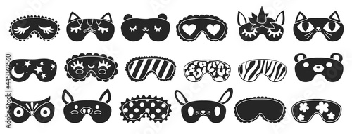 Mask for sleep vector black set icon. Vector illustration blindfold on white background. black set icon mask for sleep.