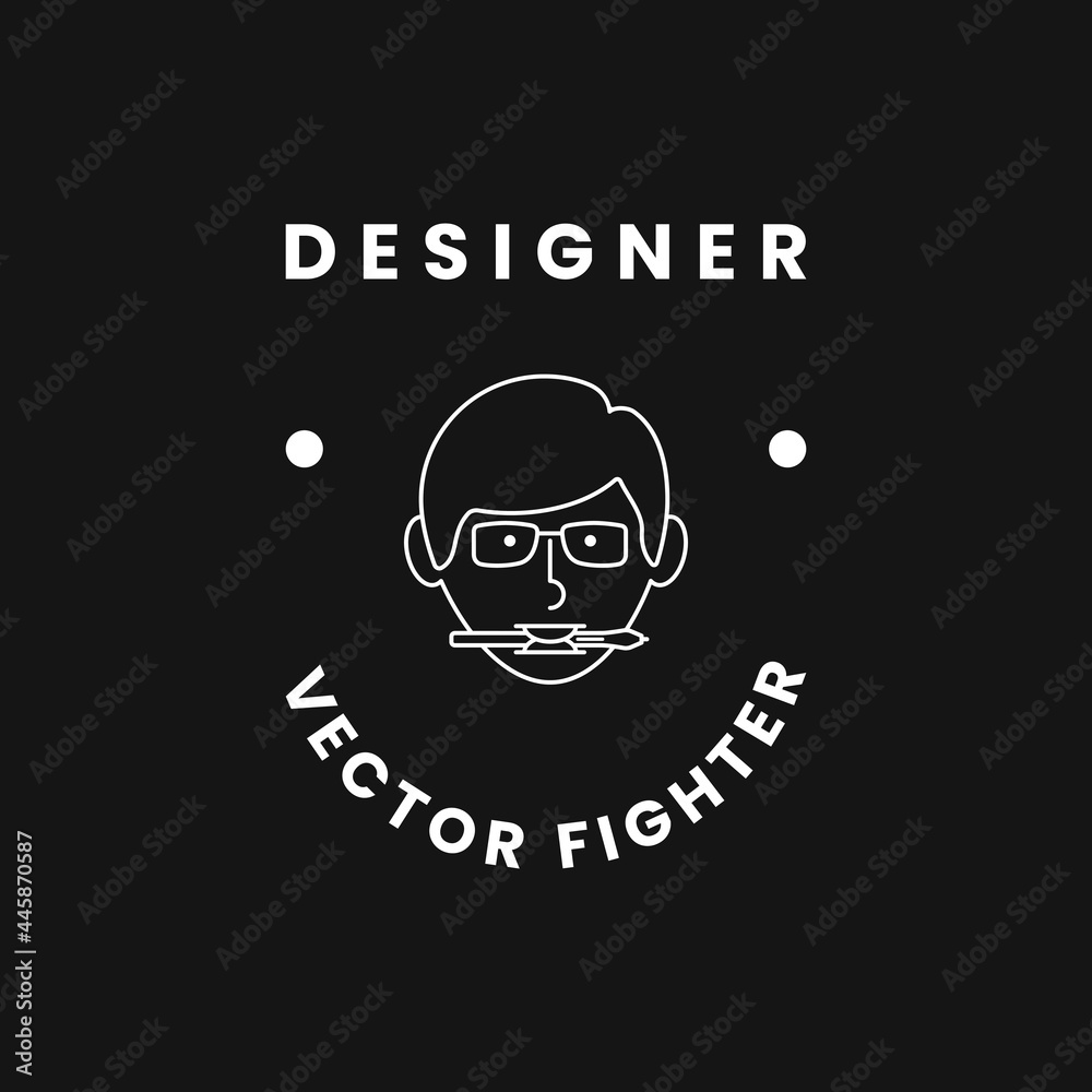 Design studio icon template of man and pen tablet. vector isolated symbol of digital display for illustration or artist and designer school.