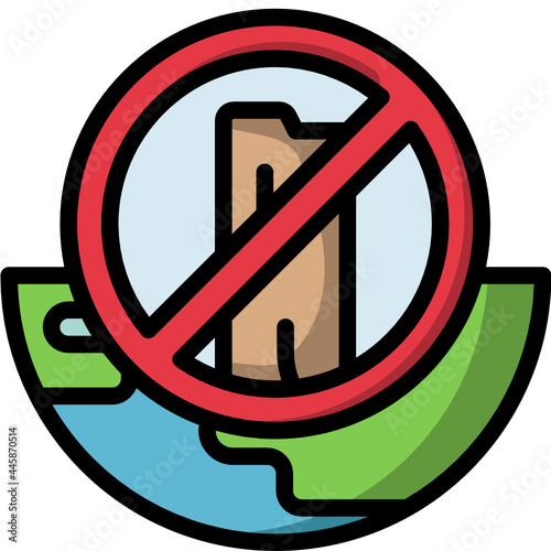deforestation line icon