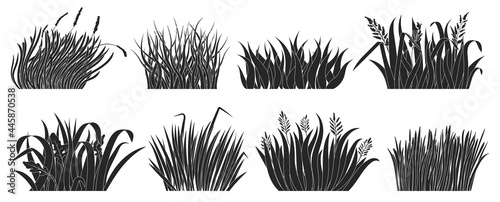Green grass vector black set icon. Isolated black set icon lawn. Vector illustration green grass on white background.