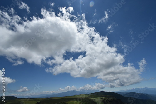 美ヶ原高原 青い空と白い雲