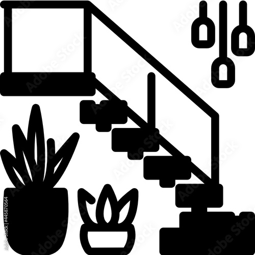 staircase solid line icon
