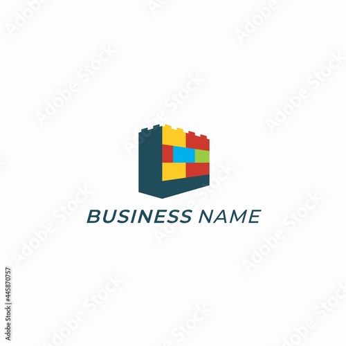logo design bricks and letter L