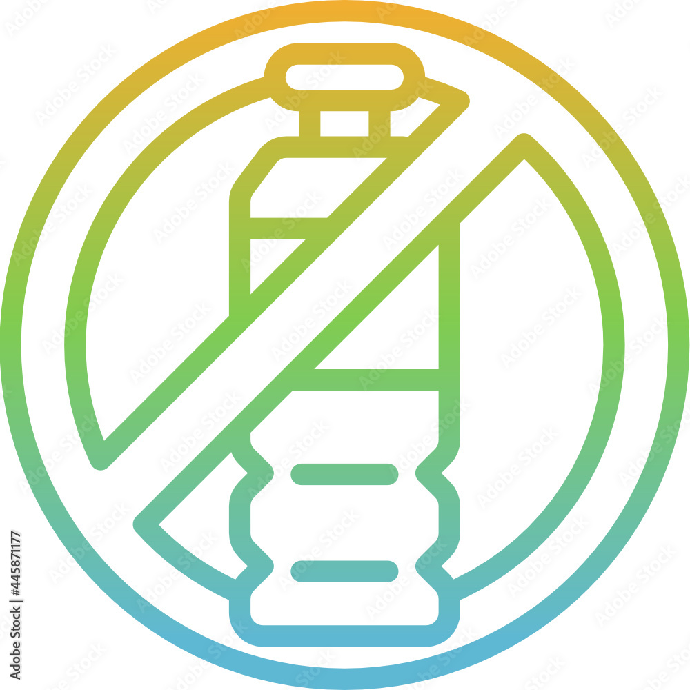 no plastic bottles gradient icon no plastic bottles gradient icon
