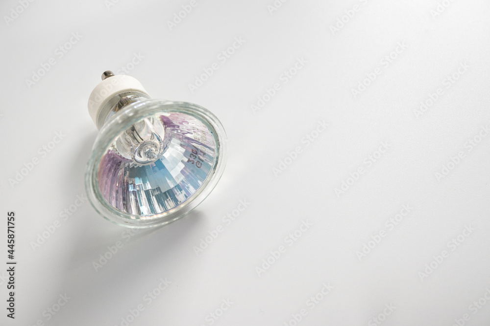halogen lamp with pin base, energy, light, energy saving, white background, empty space for text halogen lamp with pin base, energy, light, energy saving, white background, empty space for text