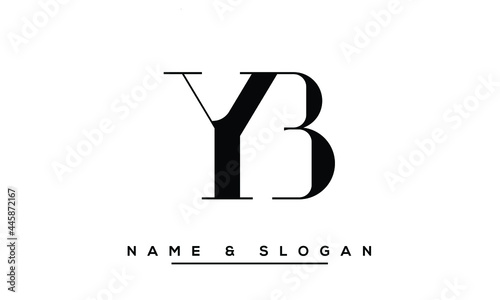 YB,  BY,  Y,  B  Abstract Letters Logo Monogram