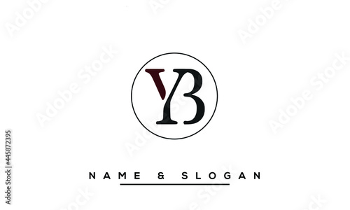YB,  BY,  Y,  B  Abstract Letters Logo Monogram