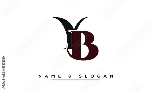 YB,  BY,  Y,  B  Abstract Letters Logo Monogram