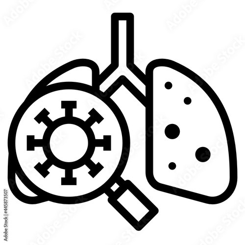 lung magnifying check simple line icon