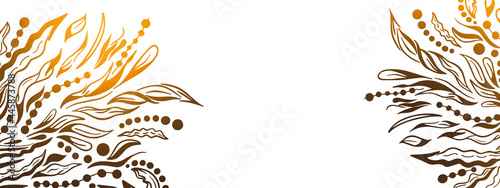 Abstract pattern frame on banner. Good for tshirt prints and souvenirs and greeting cards.