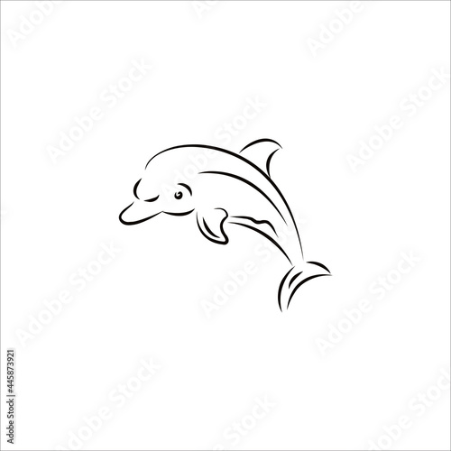 dolphin icon for animal logo design.