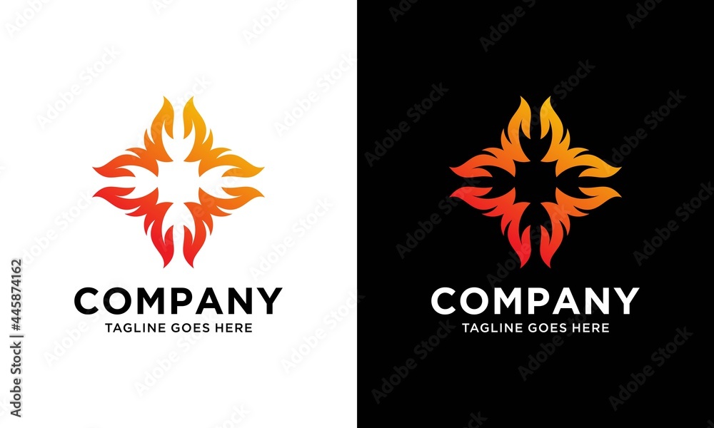 abstract fire letter W flower logo template abstract fire letter W flower logo template
