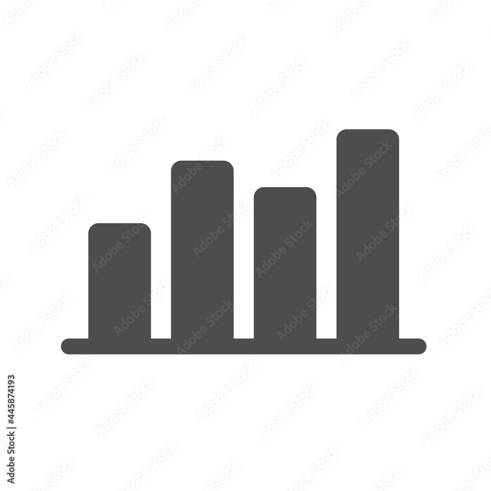 chart silhouette vector icon isolated on white background. graph or schedule icon for web, mobile apps, ui design and print polygraphy