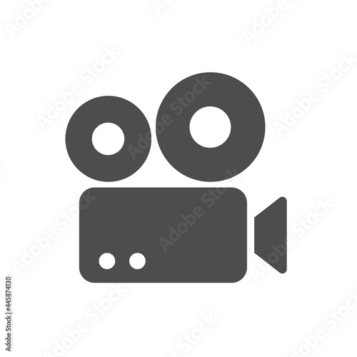 video camera silhouette vector icon isolated on white background. camcorder icon for web, mobile apps, ui design and print polygraphy