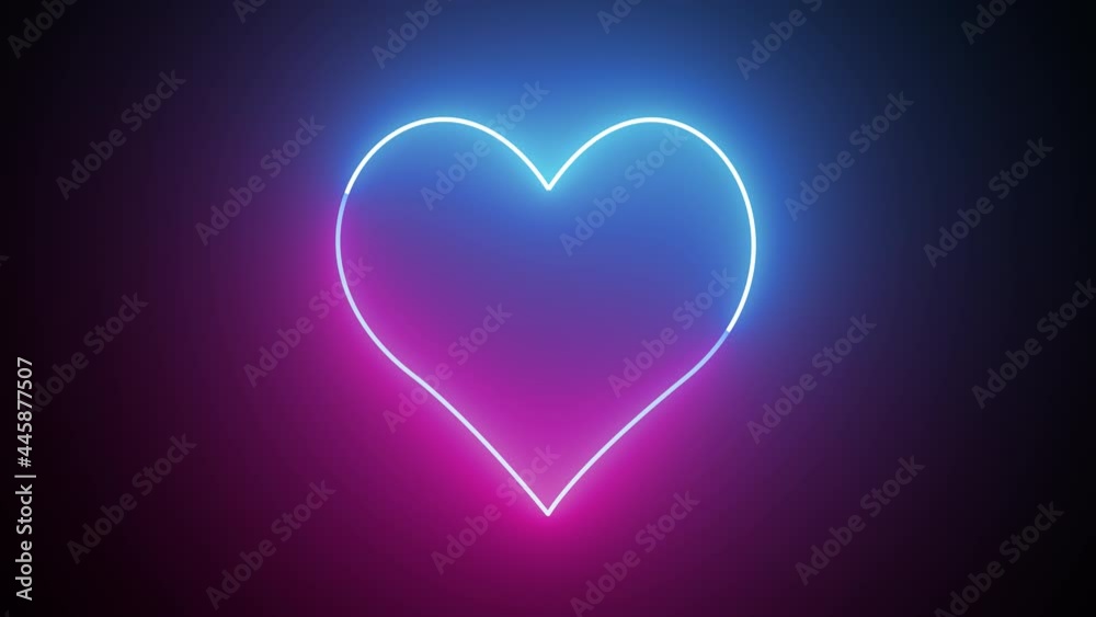 Neon heart on transparent alpha channel backgrounds in seamless loops. Neon heart on transparent alpha channel backgrounds in seamless loops.