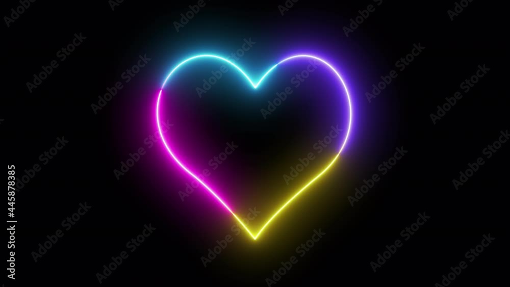 Neon heart on transparent alpha channel backgrounds in seamless loops. Neon heart on transparent alpha channel backgrounds in seamless loops.