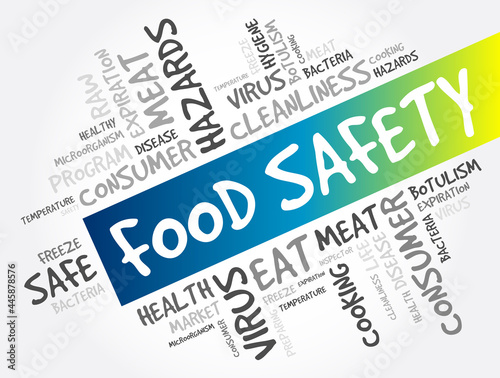 Food Safety word cloud collage, concept background