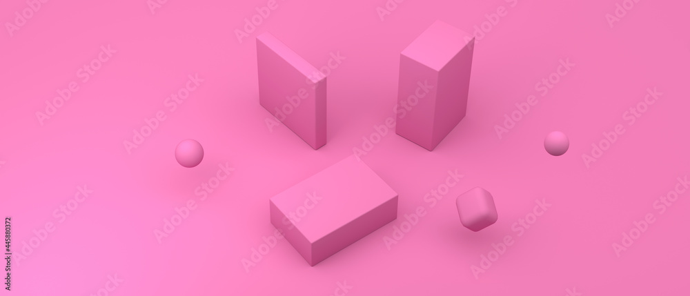 Abstract 3D render of cylinder podiums Abstract 3D render of cylinder podiums