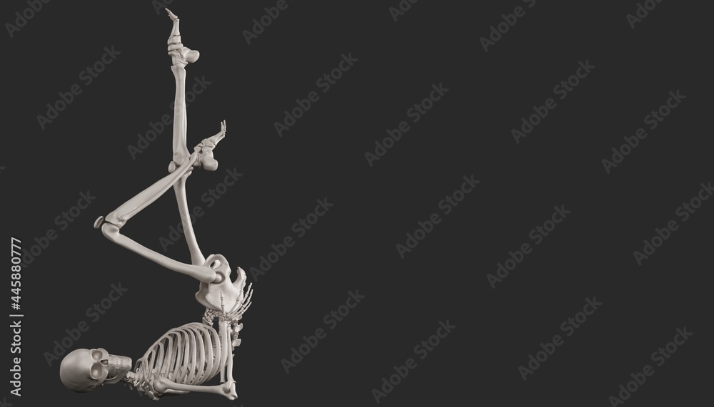 skeleton posing 3d render 