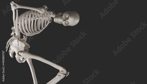 skeleton posing 3d render 