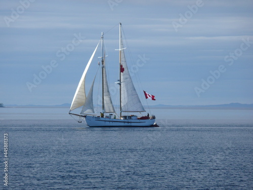 A Canadian boat sailing off Vancouver Island