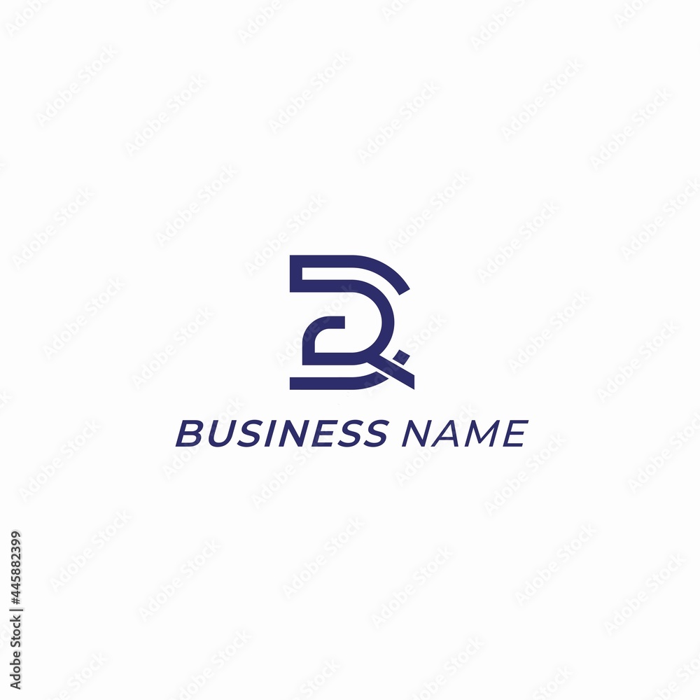 Obraz premium logo design line letter C and R