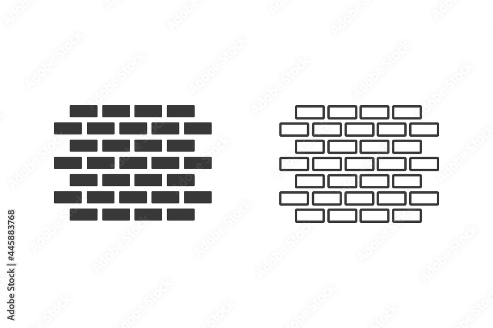 Brick icon set flat style vector illustration Brick icon set flat style vector illustration
