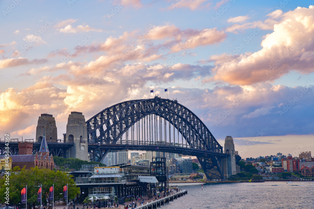 Sydney Harbour Bridge, an arch bridge across Sydney Harbour in Sydney, New South Wales, Australia