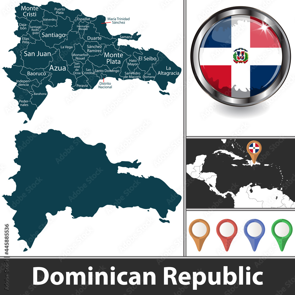 Fototapeta premium Map of Dominican Republic