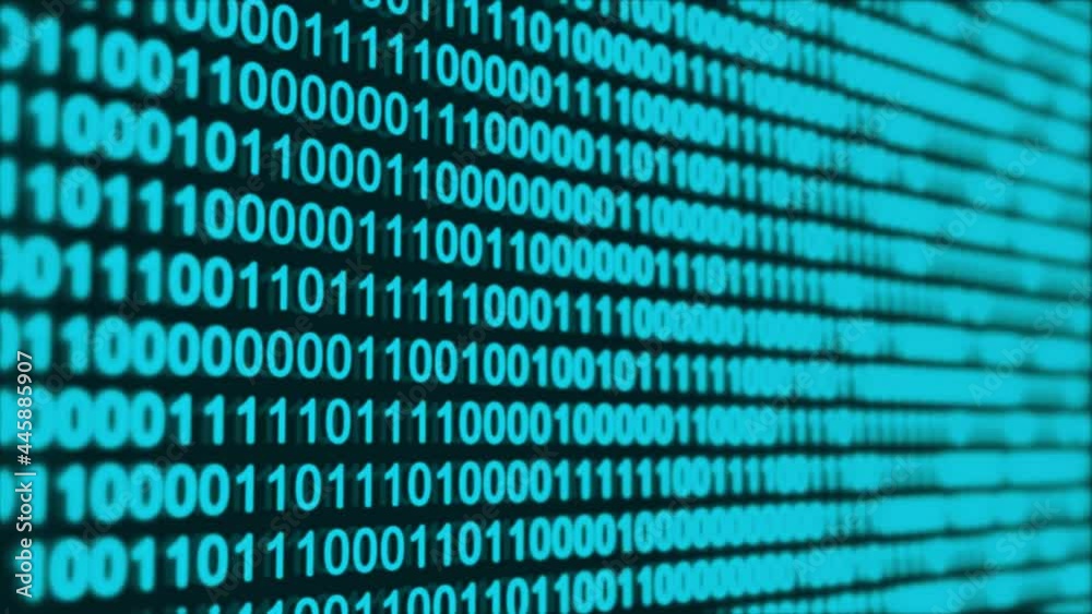 blue digital binary data on computer screen