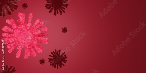 Corona Virus cell. 3D illustration. Coronavirus background.