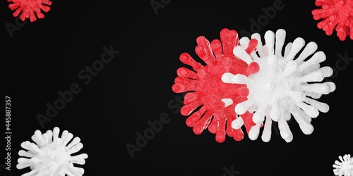 Corona Virus cell. 3D illustration. Coronavirus background.