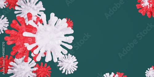 Corona Virus cell. 3D illustration. Coronavirus background.