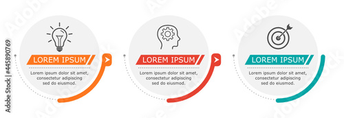 Business infographic Vector with 3 steps. Used for presentation,information,education,connection,marketing, project,strategy,technology,learn,brainstorm,creative,growth,abstract,stairs,idea,text,work.