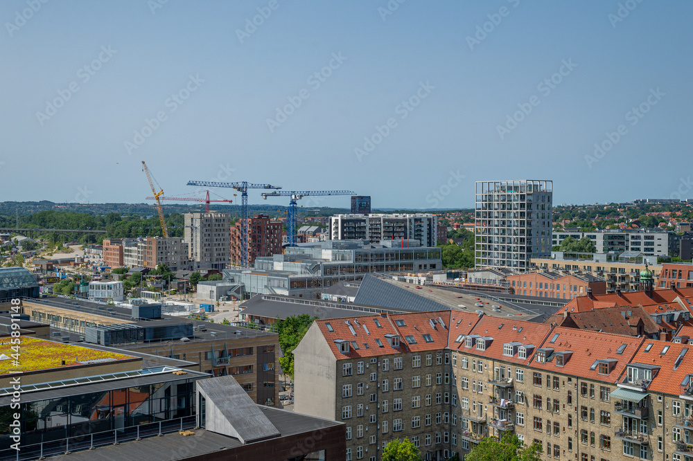 Obraz premium Aarhus, Denmark, 17-07-2021 View of the city, here is the City Hall