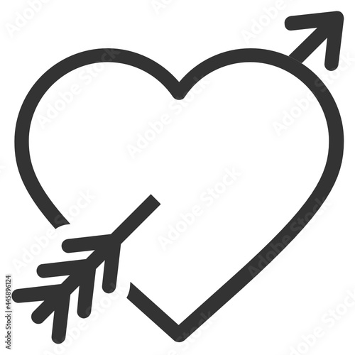 Arrow Embroidered Heart line icon