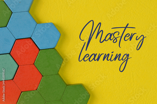 Принти на полотні Colorful wooden blocks and phrase MASTERY LEARNING