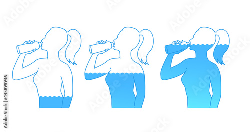 Female silhouette drinking water