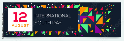 Creative design for (International Youth Day), 12 August, Vector illustration.