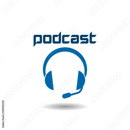 Podcast logo icon with shadow